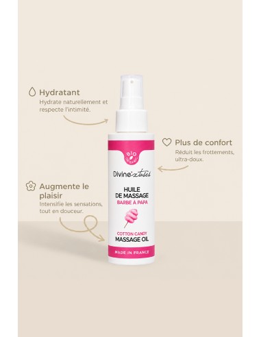 Huile de massage BIO barbe à papa - Divinextases