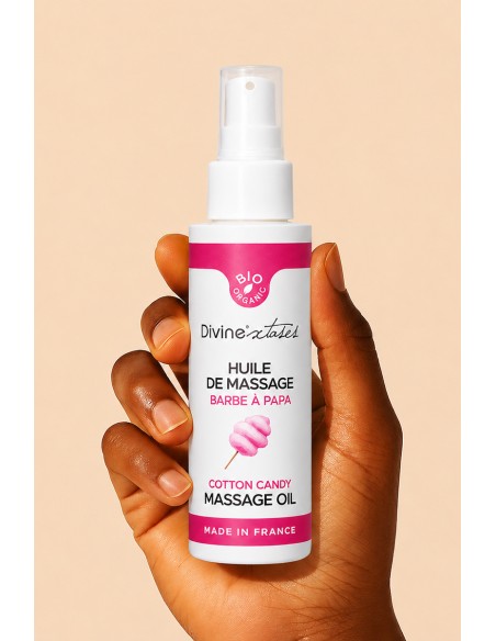 Huile de massage BIO barbe à papa - Divinextases