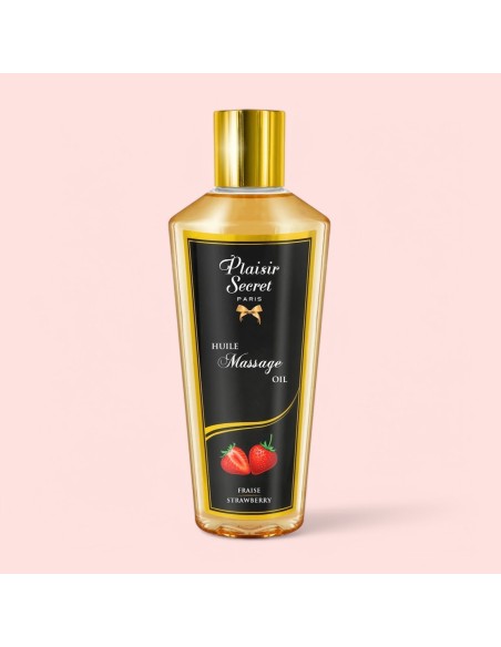 Huile de massage sèche : Fraise -  Huile de massage - Avenue du Plaisir - Sexshop n°1 en France