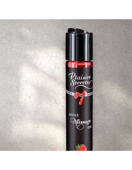 Huile de massage gourmande et comestible - Fraise -  Huile de massage - Avenue du Plaisir - Sexshop n°1 en France